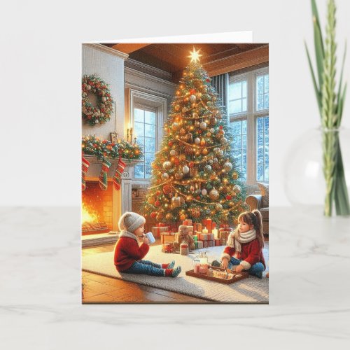 Christmas Tree Family Holiday  Card