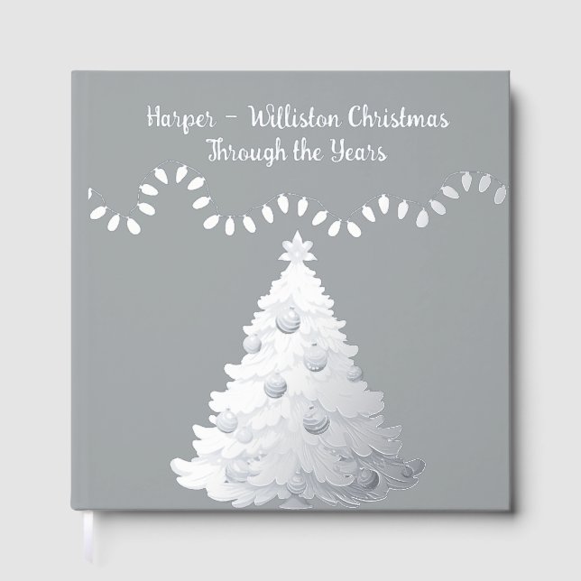 Christmas Tree Family Holiday Party Foil Guest Book (Front)