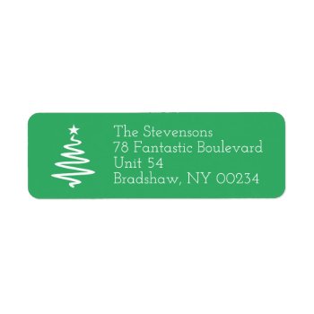 Christmas Tree Family Holiday Return Address Label by clever_bits at Zazzle