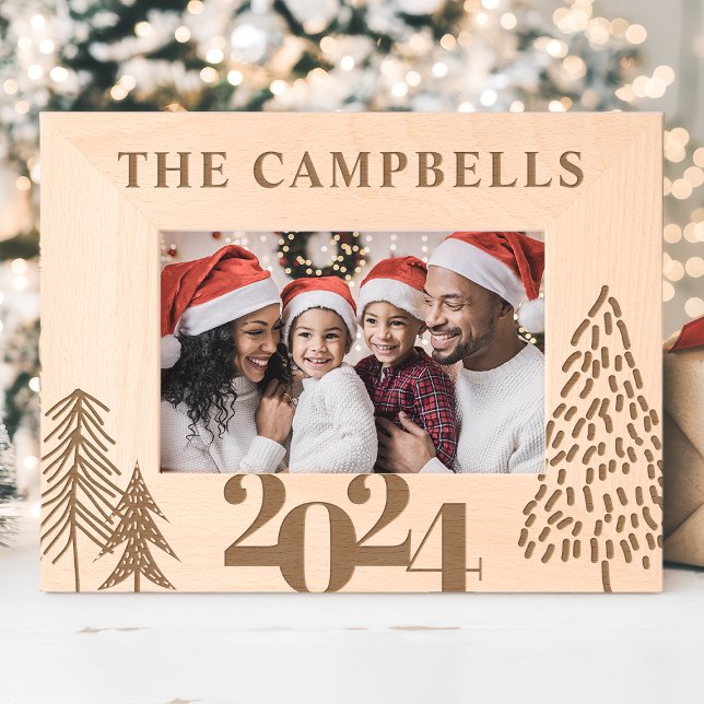 Christmas Tree Family Name Holiday Keepsake Engraved Frames (Creator Uploaded)