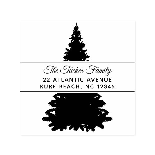 Christmas Tree Family Name Return Address Self_inking Stamp