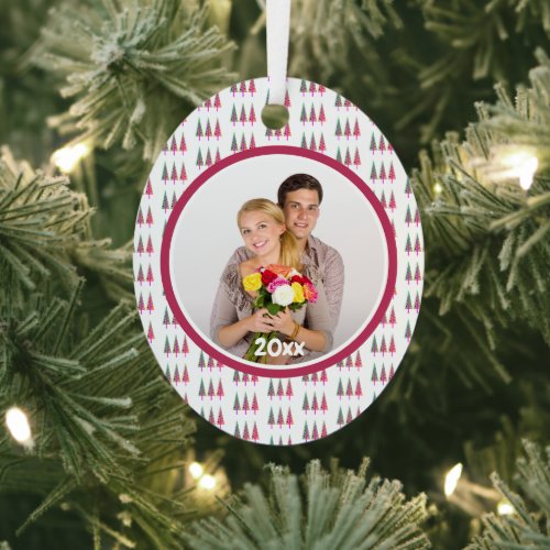 Christmas Tree Family Photo Custom Date Ornament
