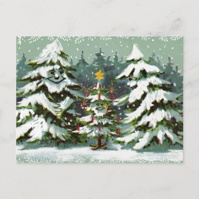 Christmas Tree Family Postcard (Front)