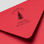 Christmas Tree Family Return Address Rubber Stamp<br><div class="desc">Create your own return address stamp featuring a Christmas tree with your family name and address in a modern font. Choose your ink color and stamp invitation envelopes for any Christmas holiday occasion. MORE designs in our store collection.</div>