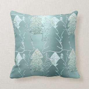 Blue Christmas Tree Fancy Pillows Decorative Throw Pillows