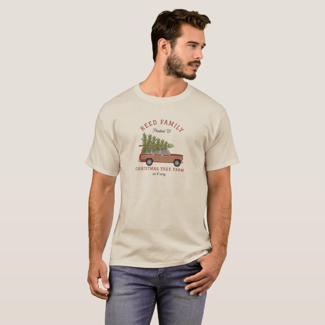 Christmas Tree Farm Family Car T-Shirt (Front Full)