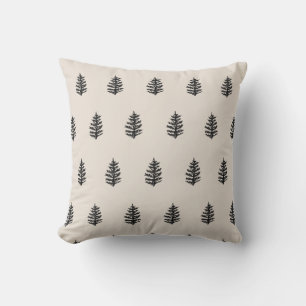 Christmas Tree Farm Illustration Buffalo Check Throw Pillow