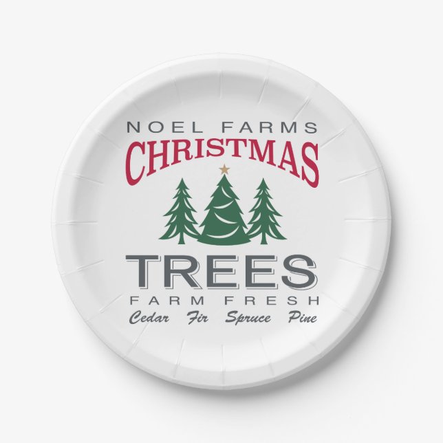 CHRISTMAS TREE FARM PAPER PLATES (Front)
