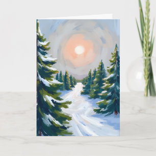 Christmas Tree Farm Watercolor Holiday Card