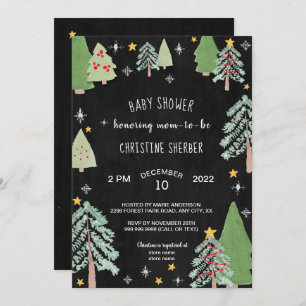 Christmas Tree Farm Winter baby shower invite