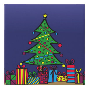 Christmas tree faux canvas print