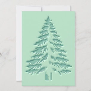 Christmas Tree Faux Embossed Distressed Green Holiday Card