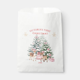 Christmas Tree Fawn Baby's First Christmas Favor Bag