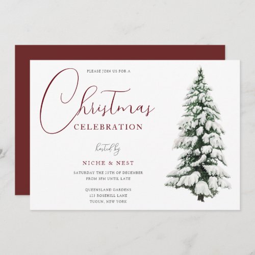 Christmas Tree Festive Christmas Party Celebration Invitation