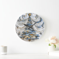 Christmas Tree Festive Magic Large Clock