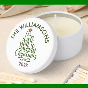Christmas Tree Festive Name Year Wax Candle Gifts Mini Candle Favors