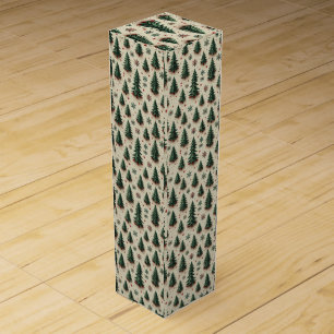 🎄 Christmas Tree Festive Pattern Elegant Holiday Wine Box