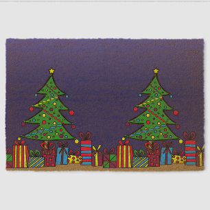 Christmas tree fiber doormat