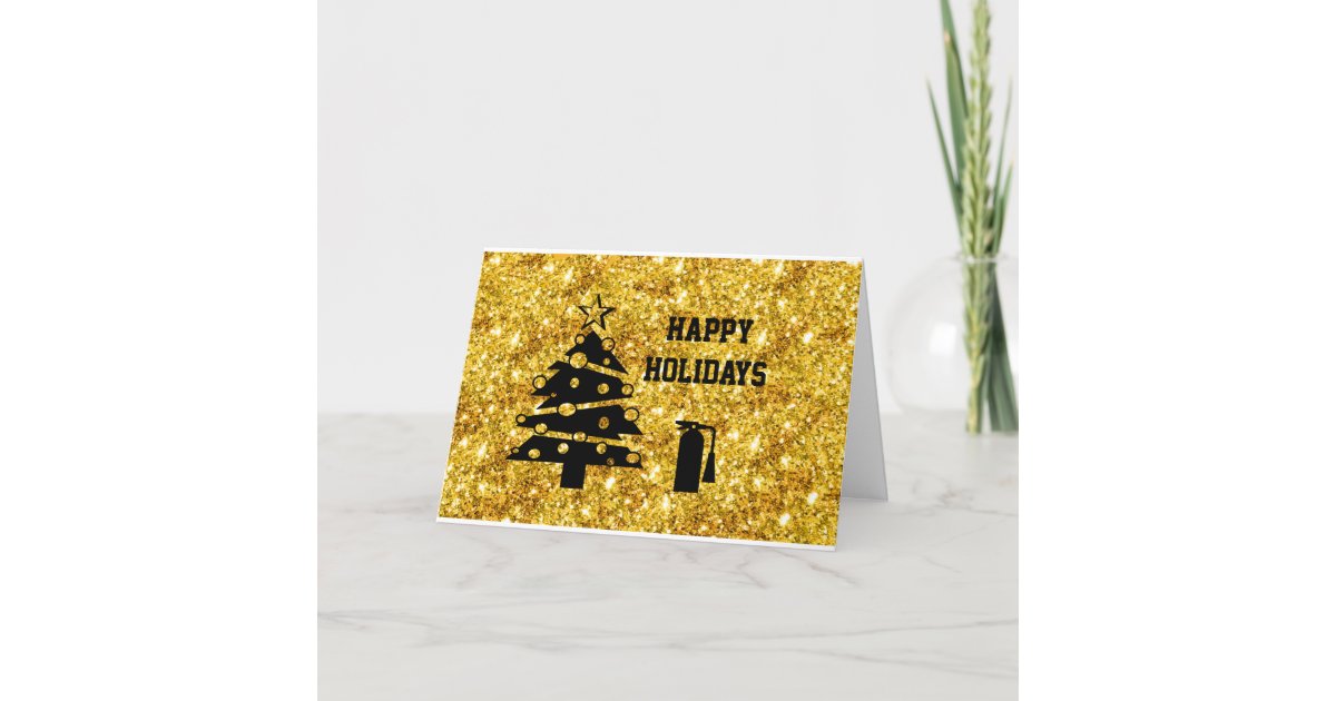 Christmas Tree & Fire Extinguisher Christmas Card Zazzle