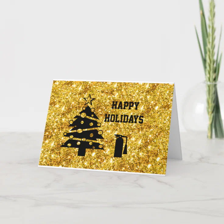 Christmas Tree & Fire Extinguisher Christmas Card Zazzle