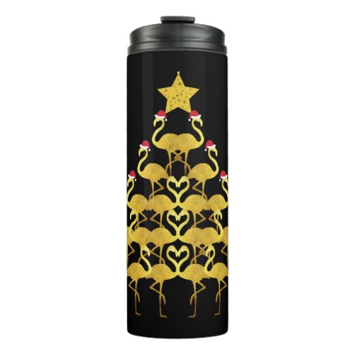 Christmas Tree Flamingo Animal Santa Cute Gift Thermal Tumbler