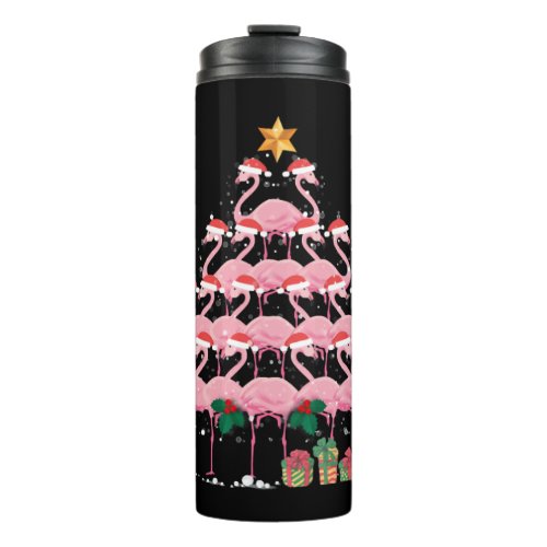 Christmas Tree Flamingo  Thermal Tumbler