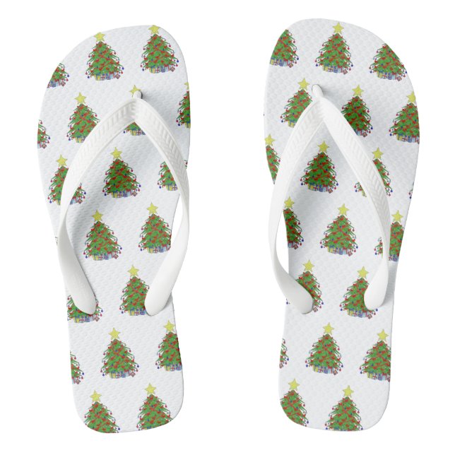 Christmas tree flip flops (Footbed)