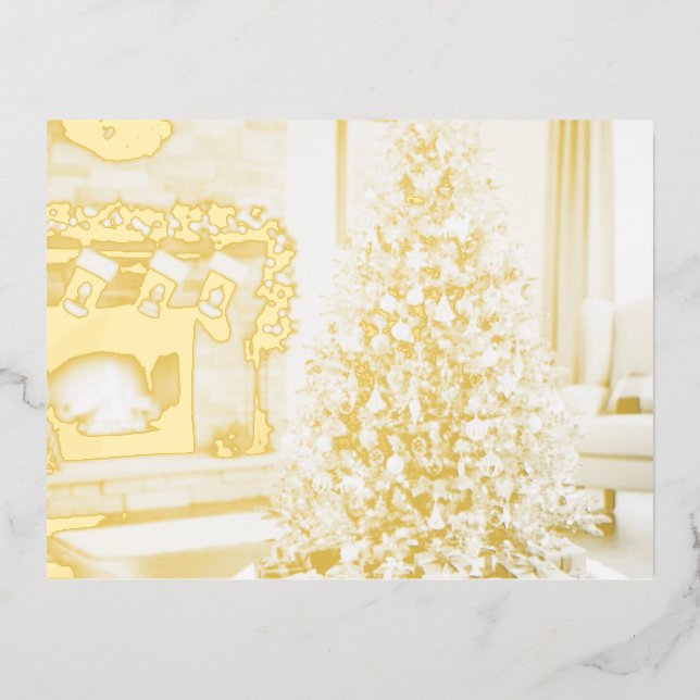 Christmas Tree Foil Holiday Postcard (Front)