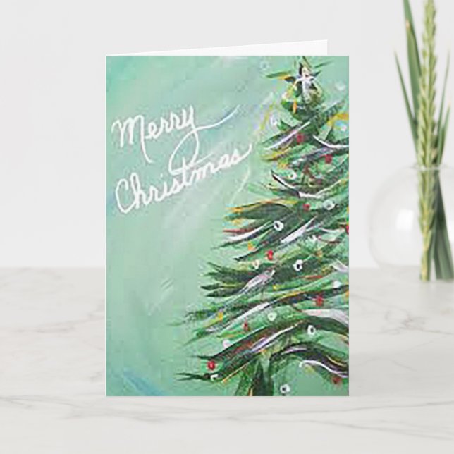 Christmas Tree Folded Holiday Card (Front)
