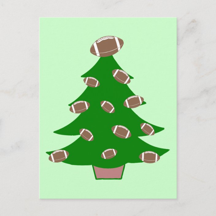 Christmas Tree Football Holiday Postcard