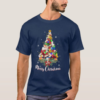 Christmas Tree For Men Women Love Reading Books Li T-Shirt