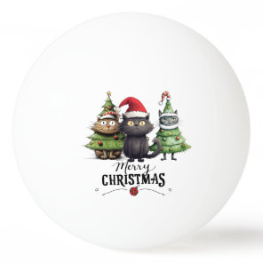Christmas  Tree for Player who loves Cat Ping Pong Ball