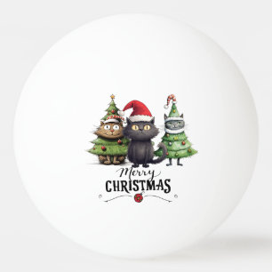 Christmas Tree for Player who loves Cat Ping Pong Ball