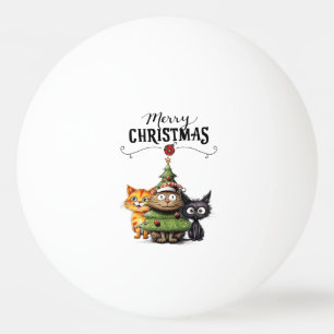 Christmas Tree for Player who loves Cat Ping Pong Ball