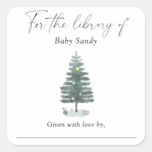 Christmas tree - for the library of square sticker