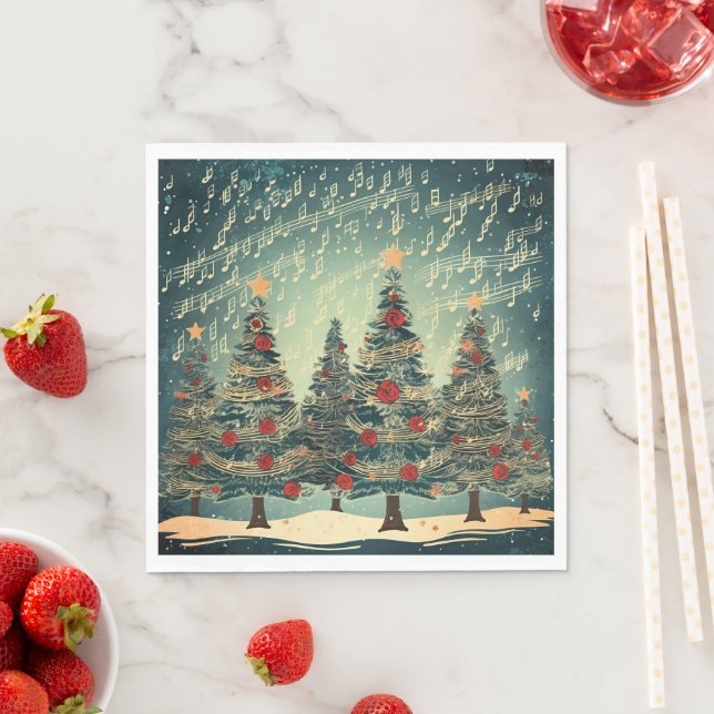 Christmas Tree Forest Celebration Napkins (Insitu)