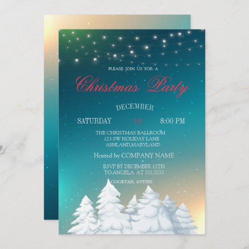 Christmas TreeForest Christmas Company Party Invitation