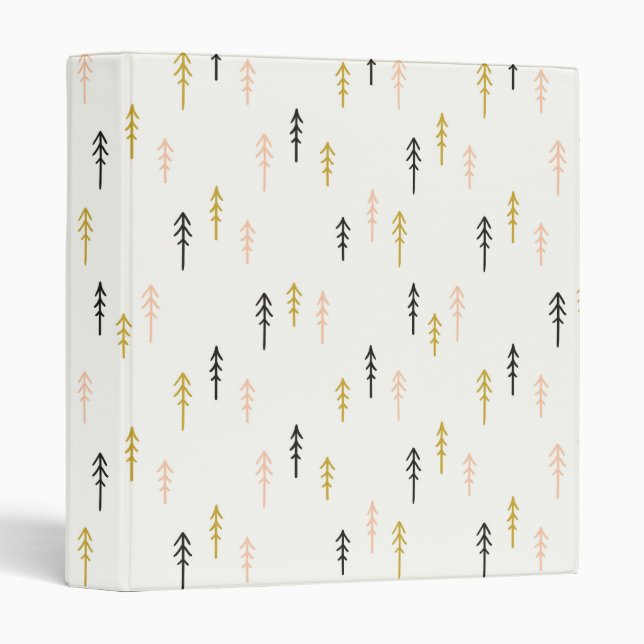 Christmas Tree Forest Pattern 3 Ring Binder (Front/Spine)