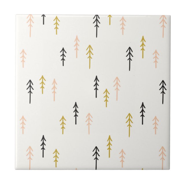 Christmas Tree Forest Pattern Ceramic Tile (Front)
