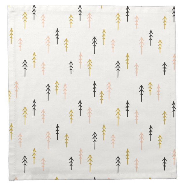 Christmas Tree Forest Pattern Cloth Napkin (Front)