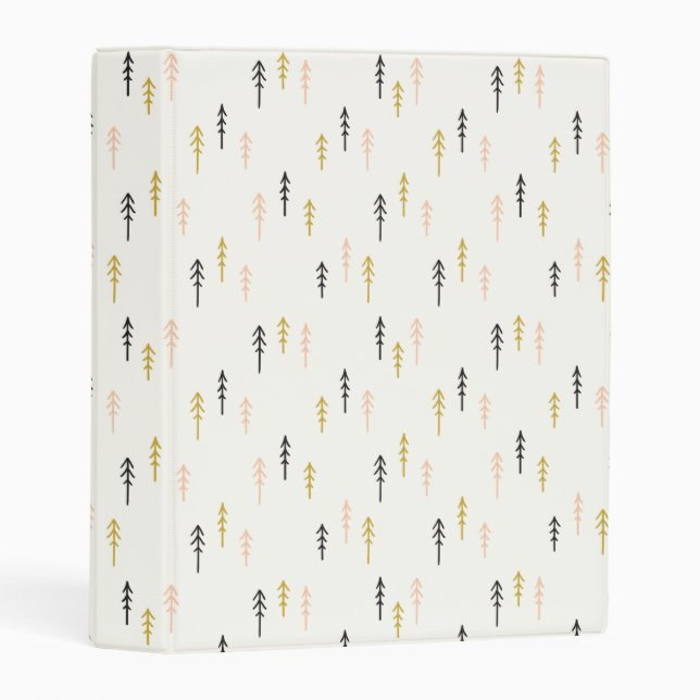 Christmas Tree Forest Pattern Mini Binder (Front/Spine)