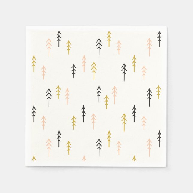 Christmas Tree Forest Pattern Napkins (Front)