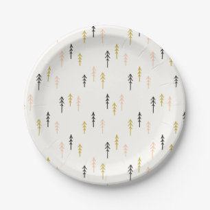 Christmas Tree Forest Pattern Paper Plates