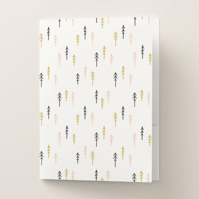 Christmas Tree Forest Pattern Pocket Folder (Front)