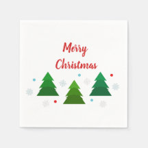 Christmas tree forest, snowflakes, red blue dots