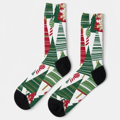 christmas tree forest socks