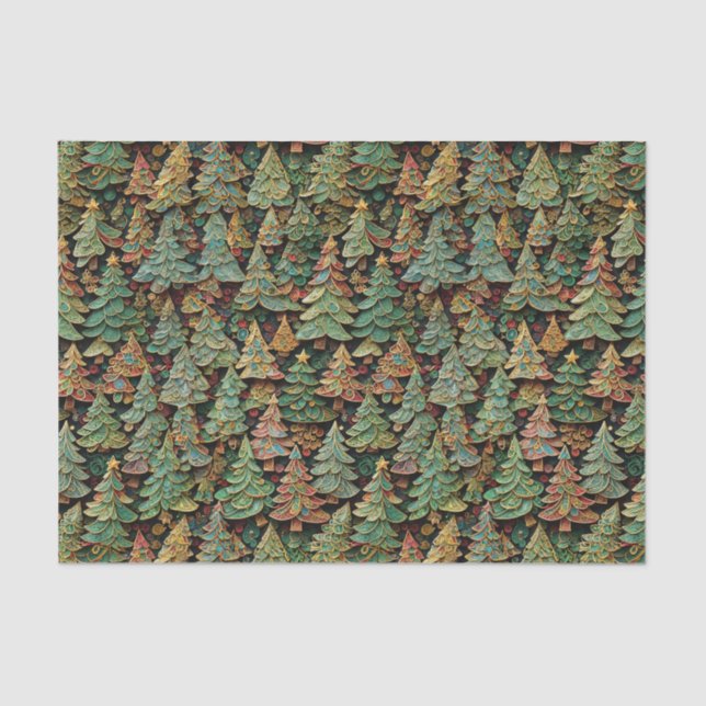 Christmas Tree Forest Whimsey  Tissue Paper (Front)