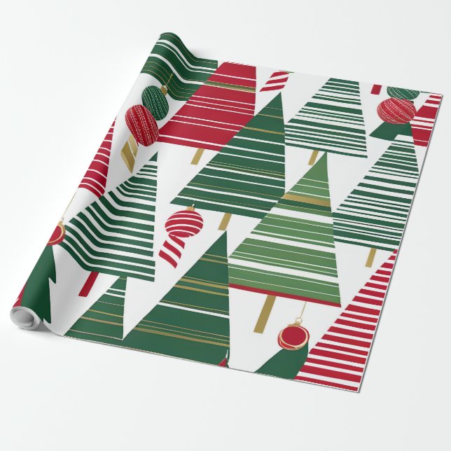 christmas tree forest wrapping paper (Unrolled)