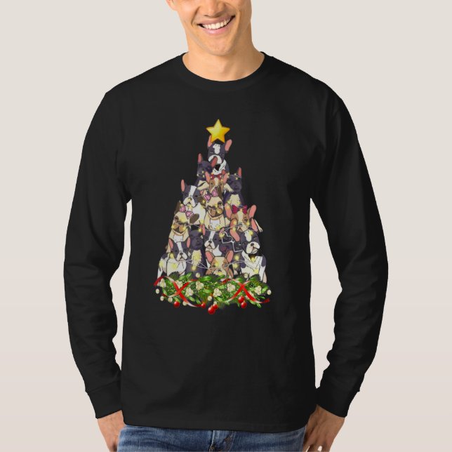 Christmas Tree French Bulldog Ugly Christmas Sweat T-Shirt (Front)