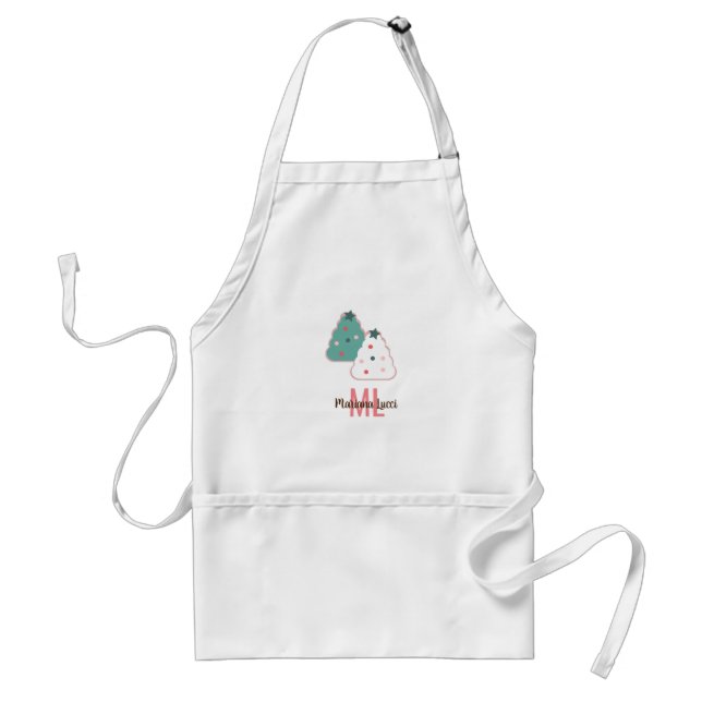 Christmas Tree Frosted Cookies Adult Apron (Front)